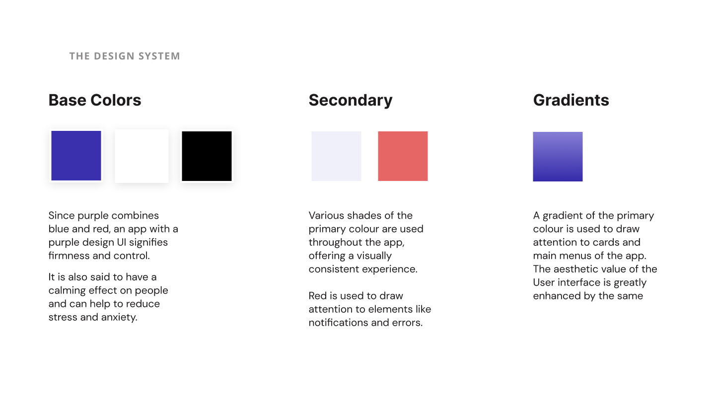 Large Easy Settle design-system reference showing colors and gradients