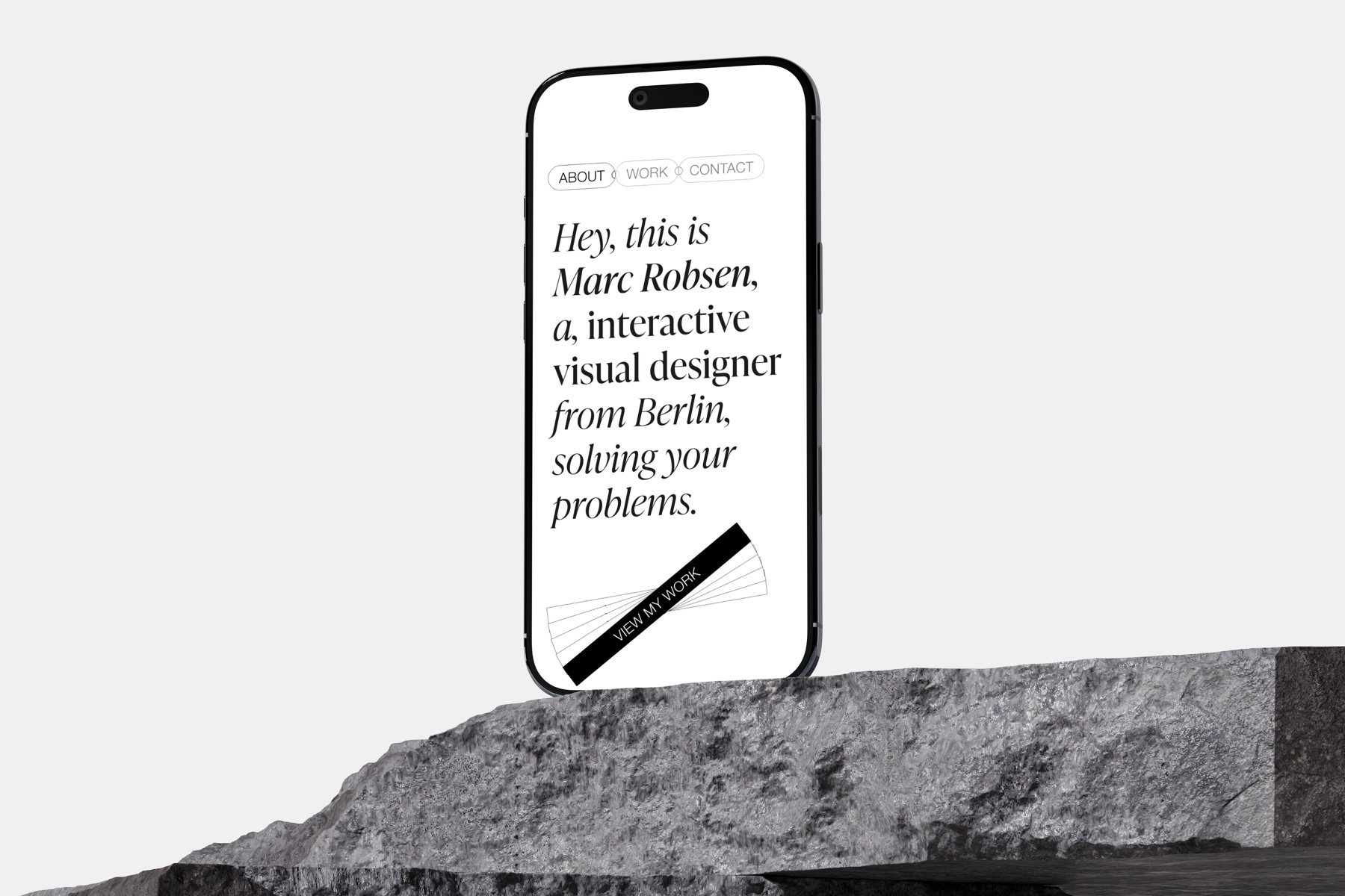 iPhone Air mockup on a rock