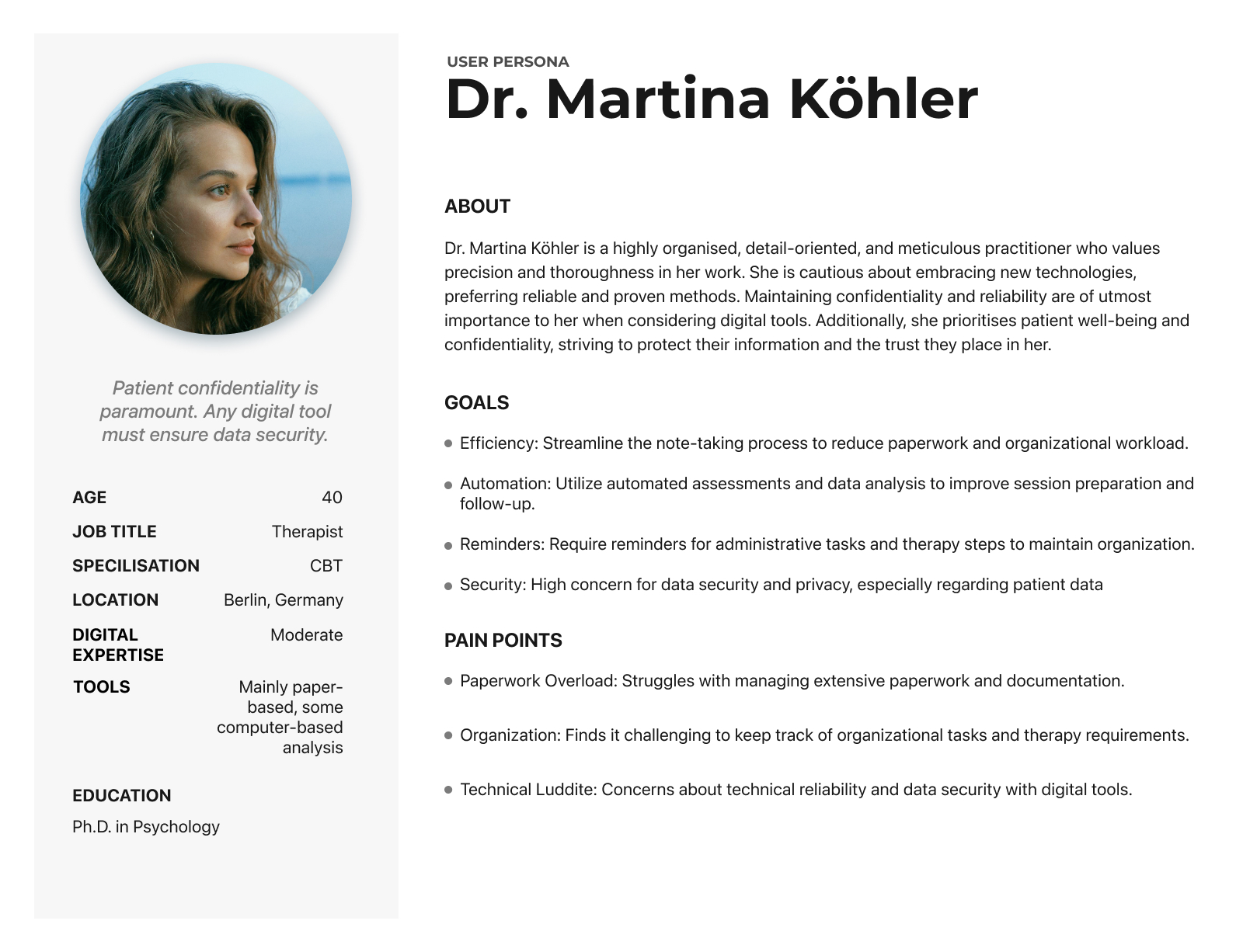 Fictional working persona Martina Köhler